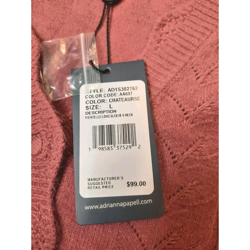 New Adrianna Papell Cardigan Womens Size Large Button Up Cottagecore Girly - Picture 8 of 12